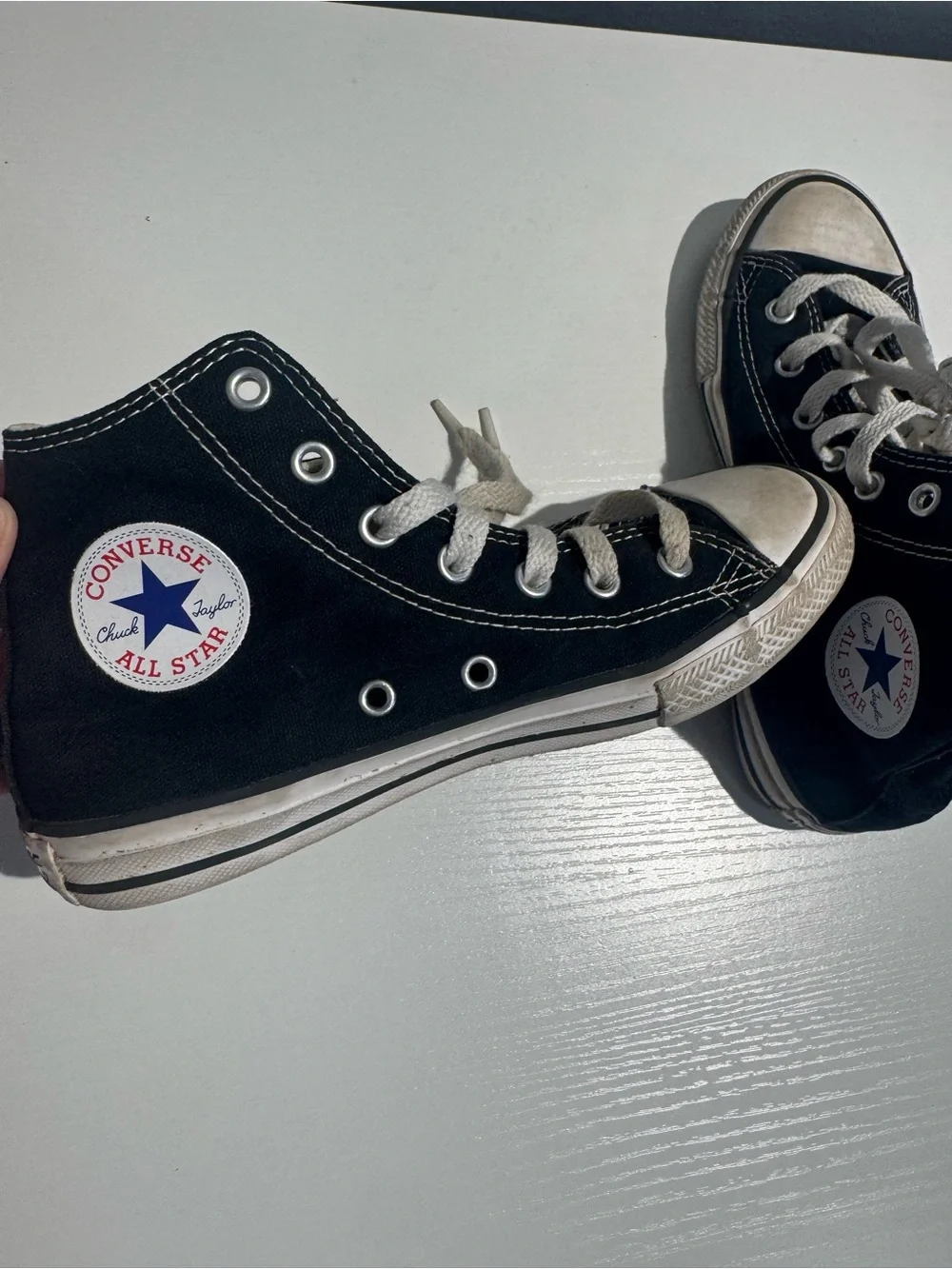 Converse Kids Black High-Top Canvas Sneakers with White Accents